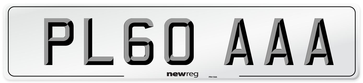 PL60 AAA Number Plate from New Reg